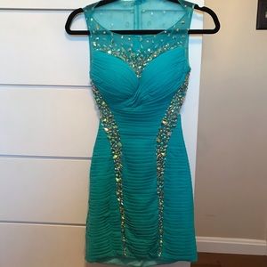 JOVANI short blue dress